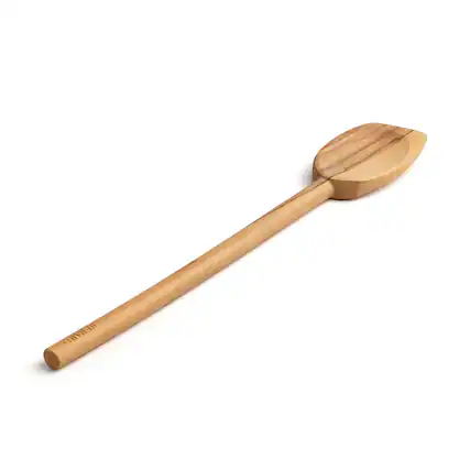 Front. Berard - Handcrafted Olive Wood 12 Inch Pointed Spoon - Brown.