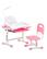 Front. VEVOR - Kids Study Chair and Desk Set, Study Desk and Chair for Kids with Table Lamp - Pink.