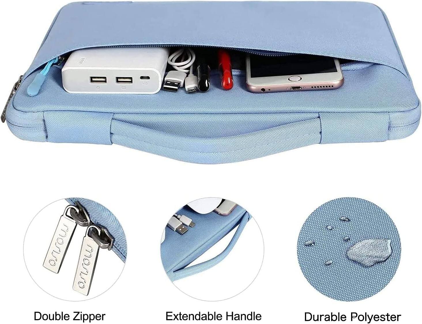 - Double Zipper
- Extendable Handle
- Durable Polyester