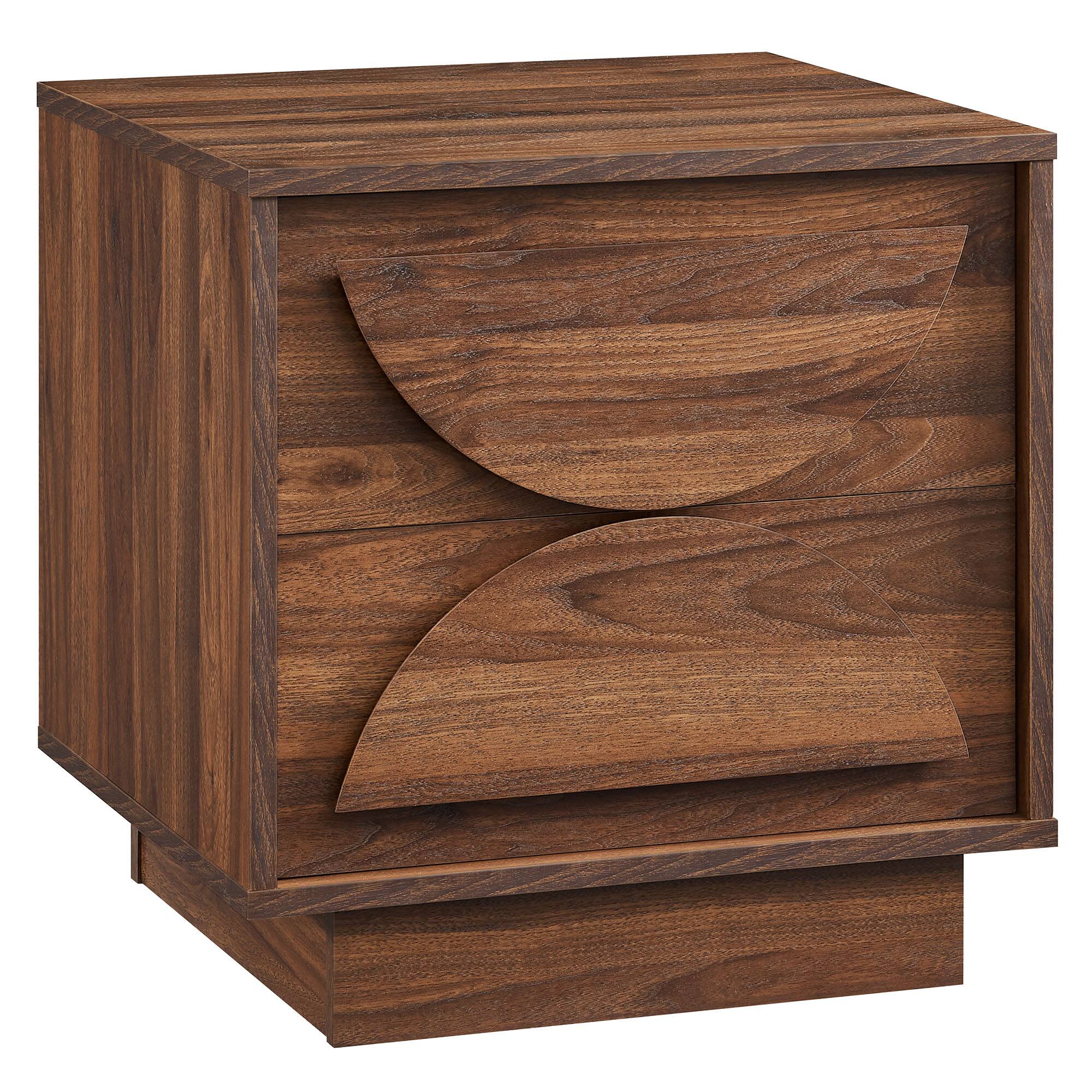 Angle. Modway - Bulwark 2-Drawer Nightstand by Modway - Walnut.