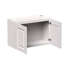 Boyel Living - 27-in W x 18-in H x 12-in D Shaker RTA Kitchen Wall Cabinet with Soft-Close Doors - Glacier White