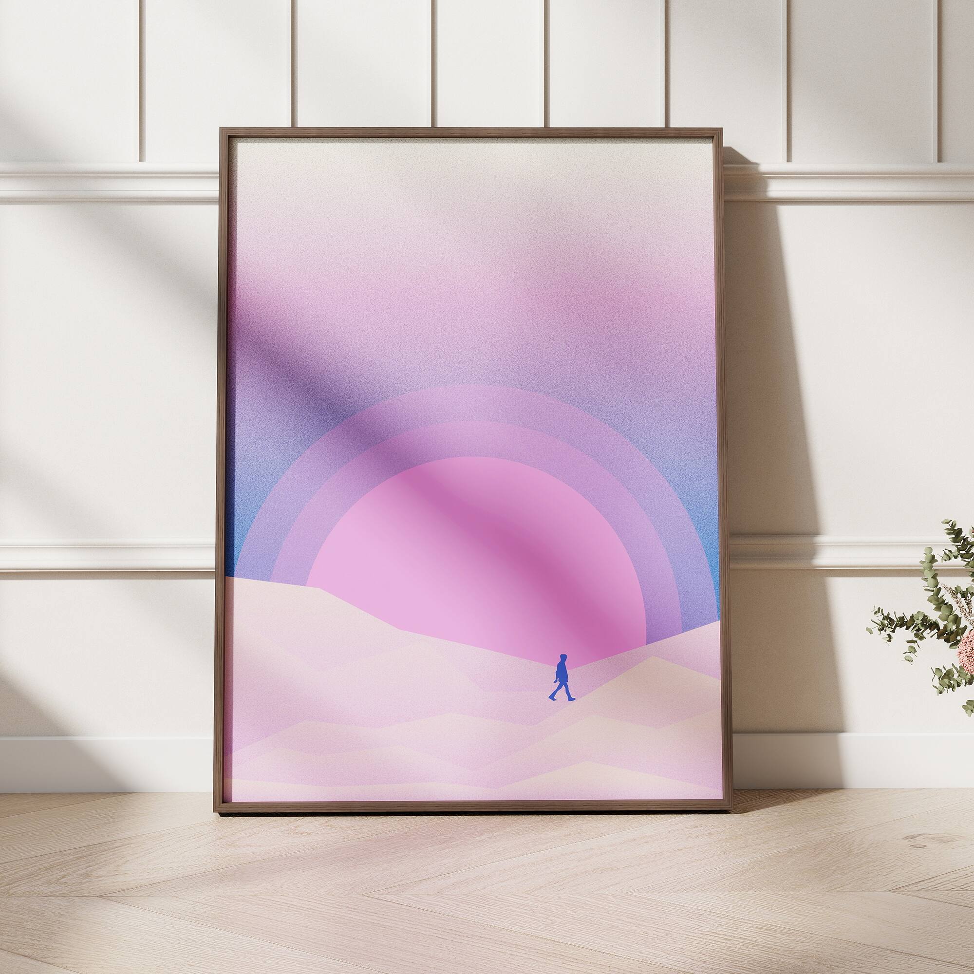 Alt View 4. HOMLUX - 1 Piece Framed Desert Canvas Wall Art Surreal Landscape Wall Decor Sunset Sun Decorative Canvas Print 24 in. x 18 in. - Multi-Colored.