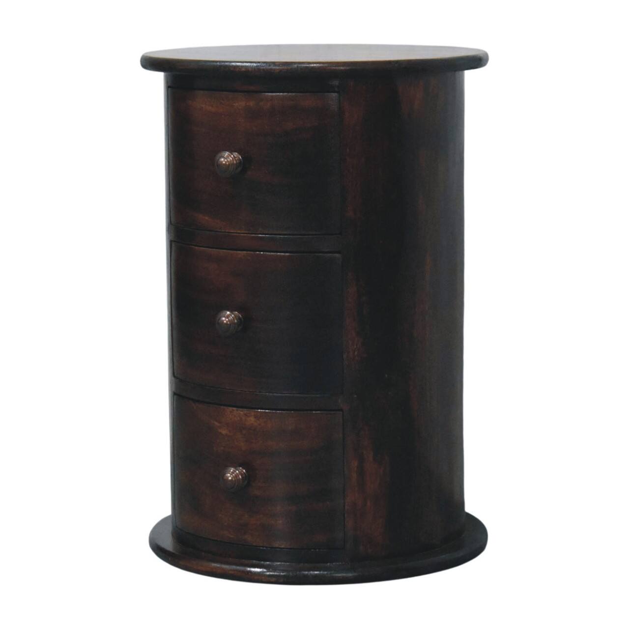 Left. Artisan Furniture - Artisan Furniture Solid Wood California Walnut Drum 3 Drawer Chest , Brown - Brown.