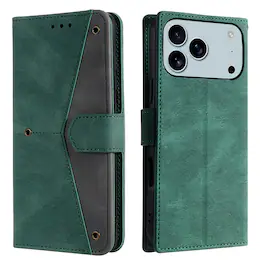 Dteck - Wallet Case for Apple iPhone 17 Pro Max,Vintage PU Leather Flip Card Holder Kickstand Magnetic Closure Phone Cover - Green