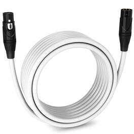 Lyxpro - 25 ft Balanced XLR Cable, Male to Female, 3 Pin Microphone Cable - White