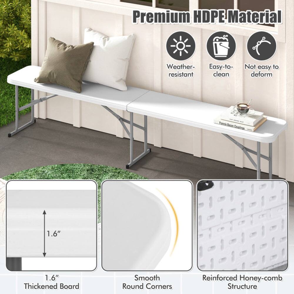 Premium HDPE Material  
Weather-resistant  
Easy-to-clean  
Not easy to deform  

1.6" Thickened Board  
Smooth Round Corners  
Reinforced Honeycomb Structure