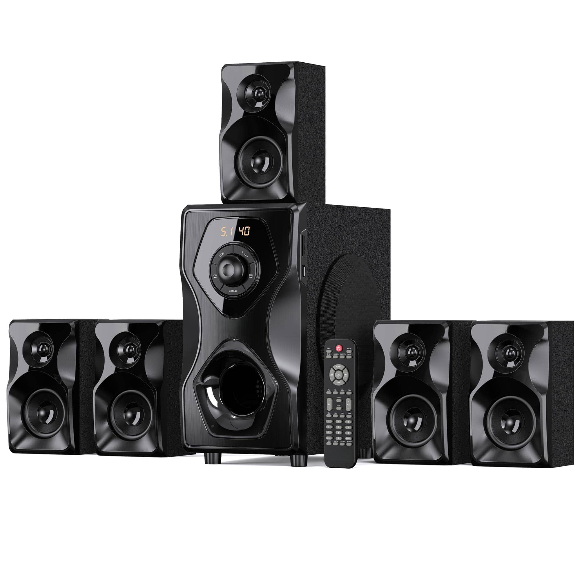 Dazzling Pops - Surround Sound Speakers Home Theater Systems - s Power 5 1wi Stereo System Subwoofer Strong Bass With Hdmi - Default