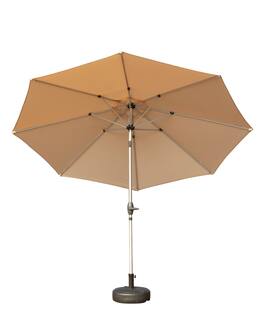 Ecooso - 9FT Patio Umbrella, Push Button Tilt and Crank, UV Protection Waterproof with 8 Sturdy Ribs for Garden,Deck, Pool - Beige