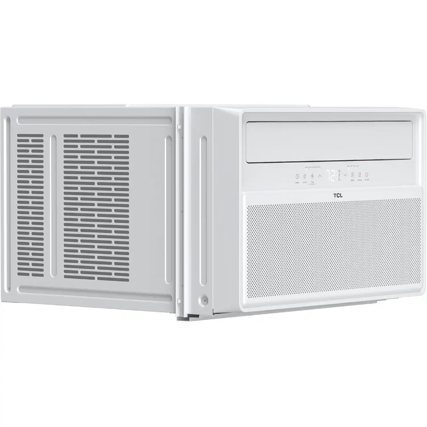 The text on the image reads "2 123 V O E a TCL." This text is likely a part of the product description or a code for the air conditioner. It may indicate the model number, specifications, or features of the air conditioner.