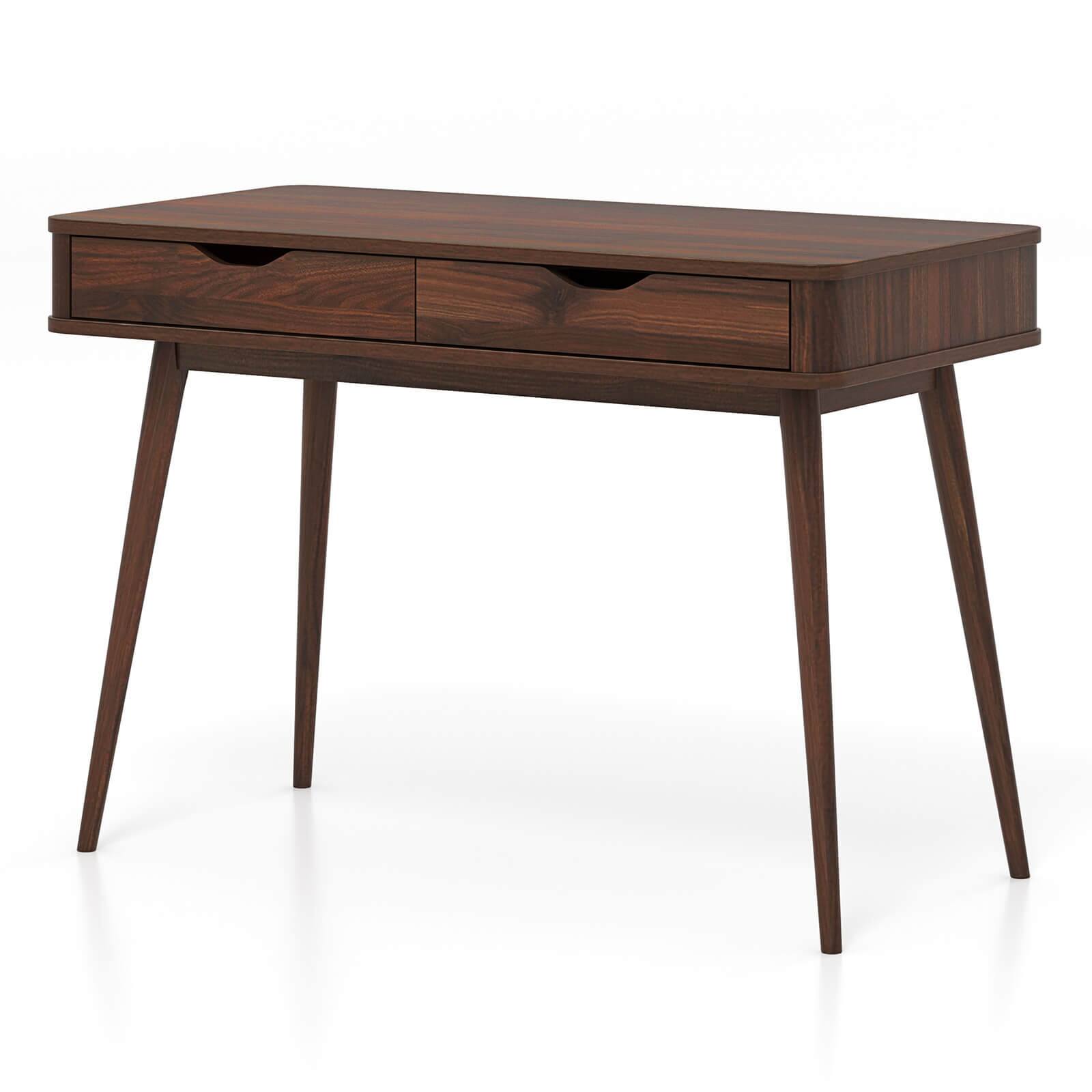 Alt View 18. Costway - Writing Desk with 2 Drawers - 43.5" Wide - Walnut.