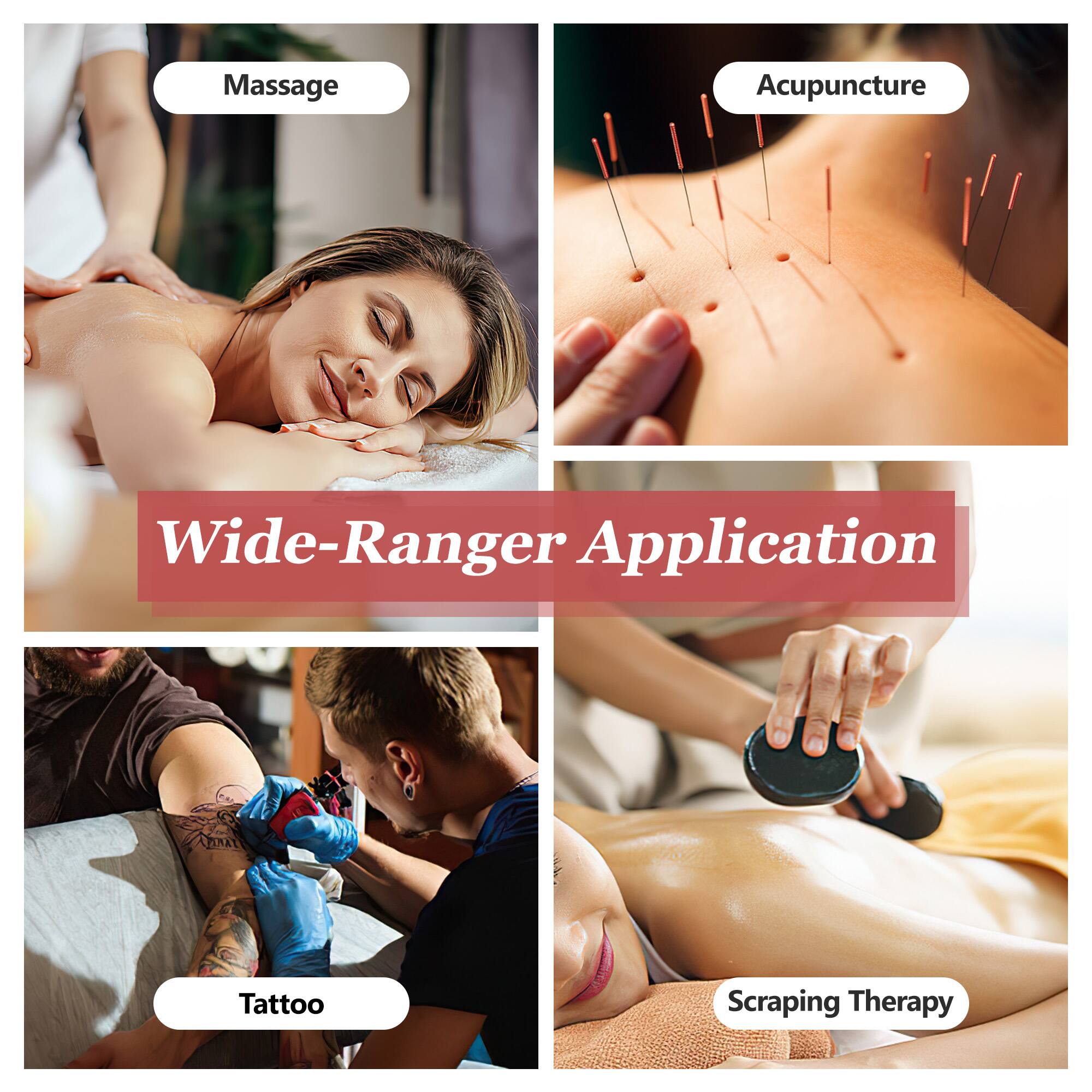Massage, Acupuncture, Tattoo, Scraping Therapy, Wide-Range Application