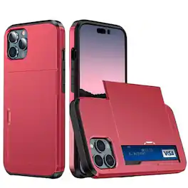 Home Collection - Shockproof Case Cover with Wallet Card Holder for iPhone 17 Pro - Red