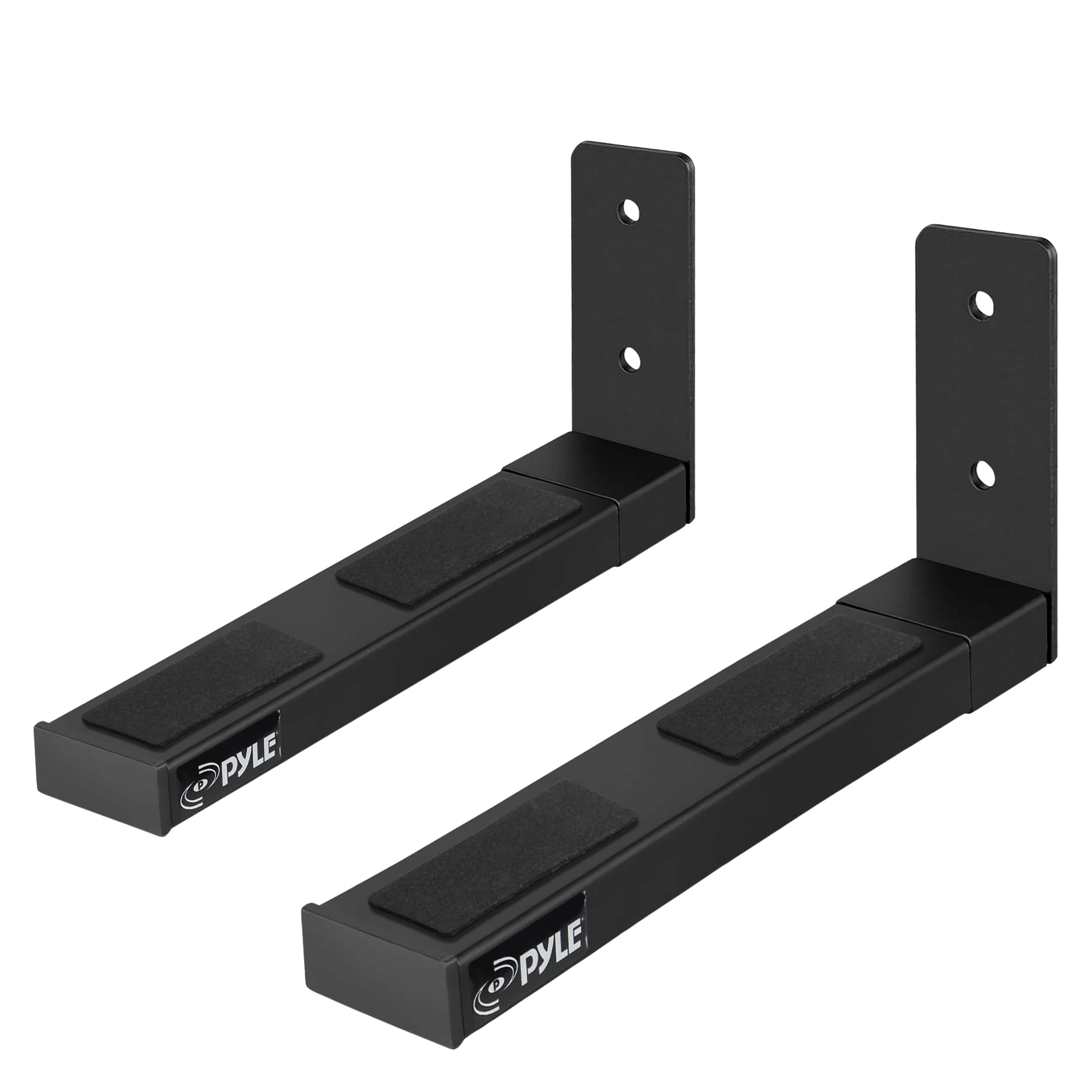 Adjustable Speaker Wall Mount Brackets - 2 Pack Extendable Steel Arms for Center Channel, Small or Large Speakers - Pyle