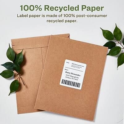 Avery EcoFriendly Laser/Inkjet Shipping Labels, 3 1/3