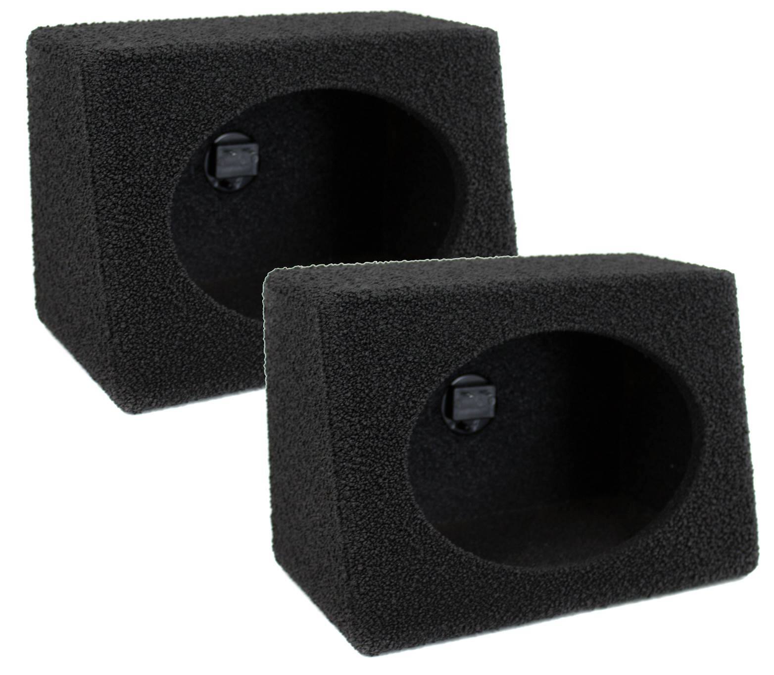 Front. QPower - Q Power Q-Bomb QTW6X9 6x9" Car Wedge Speaker Boxes with Bedliner Spray, Pair - Black.