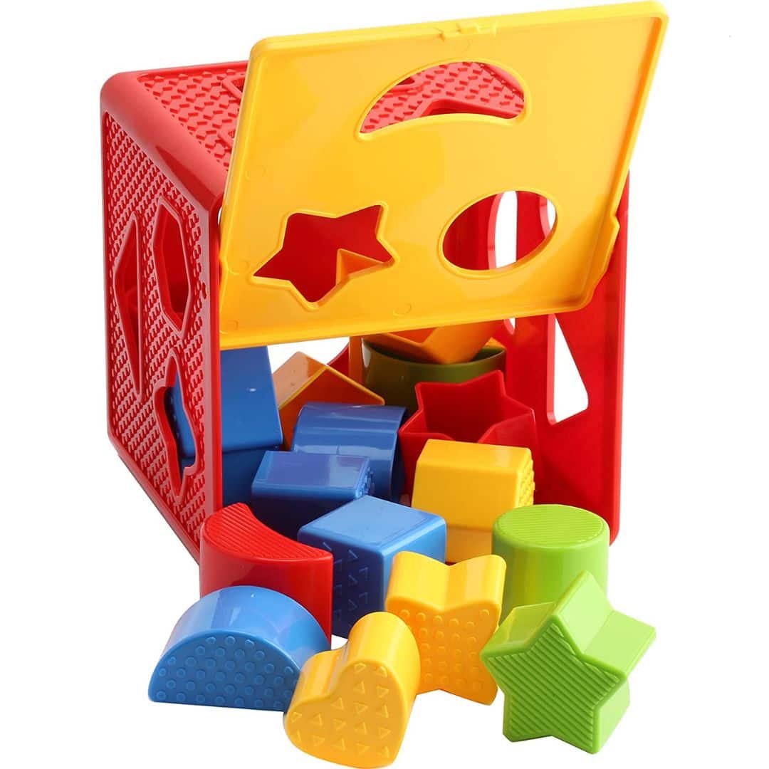 Alt View 2. Play22 - Baby Shape Sorter Toy Blocks - Childrens Blocks Includes 18 Shapes - Color Recognition Shape Toys with Sorter Cube Box.