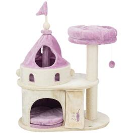 TRIXIE - My Kitty Castle Plush Cat Tree, Sisal Scratching Posts, Rustling Fabric - Beige