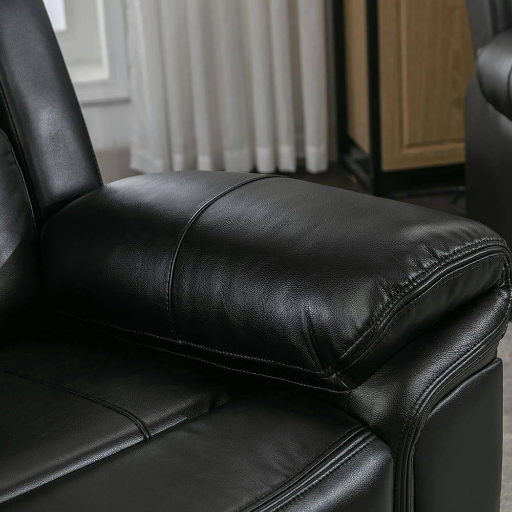 Back. Kadyn - Manual Home Theater Recliner Chair with LED Light Strip for Living Room Bedroom - Black.