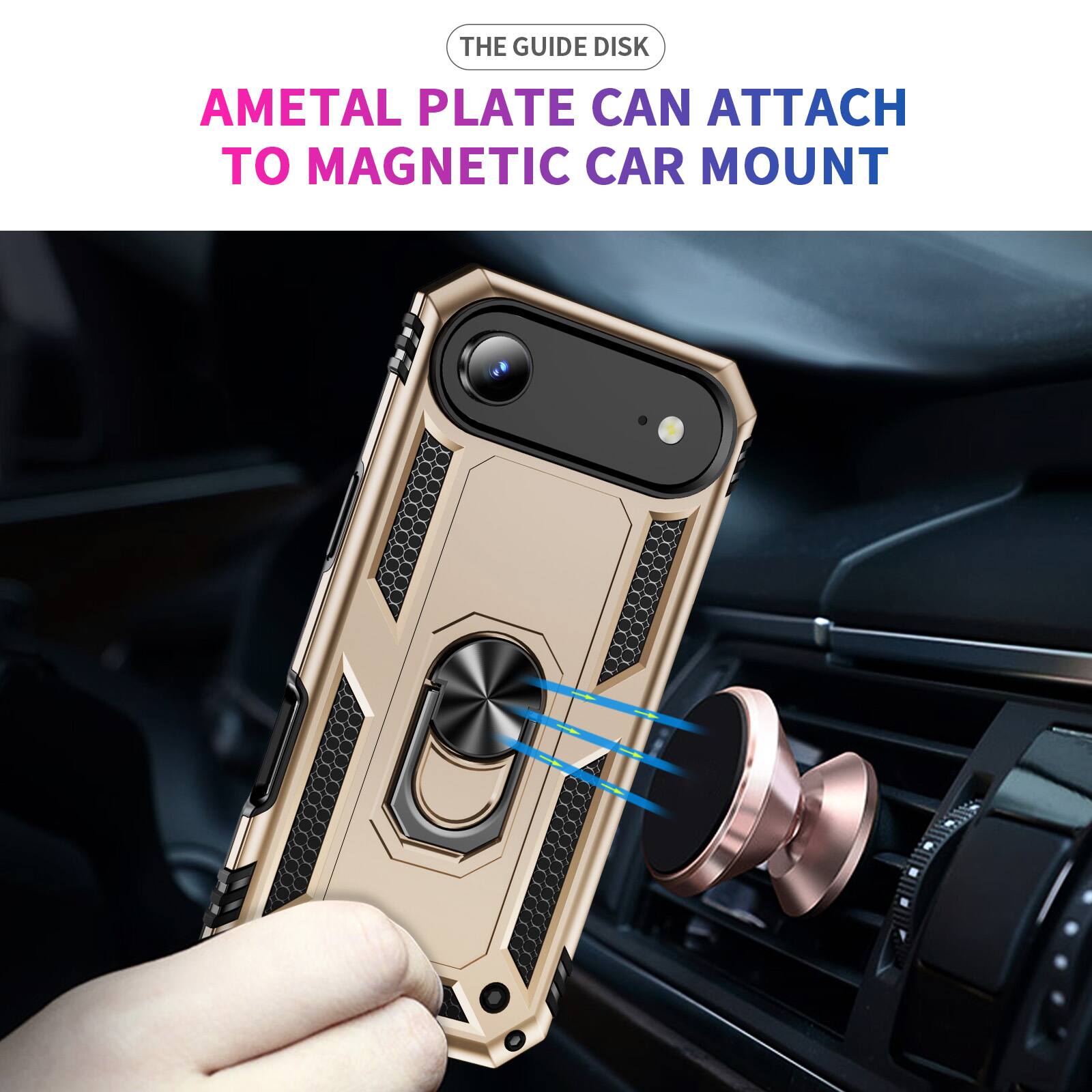 The guide disk AMetal plate can attach to magnetic car mount