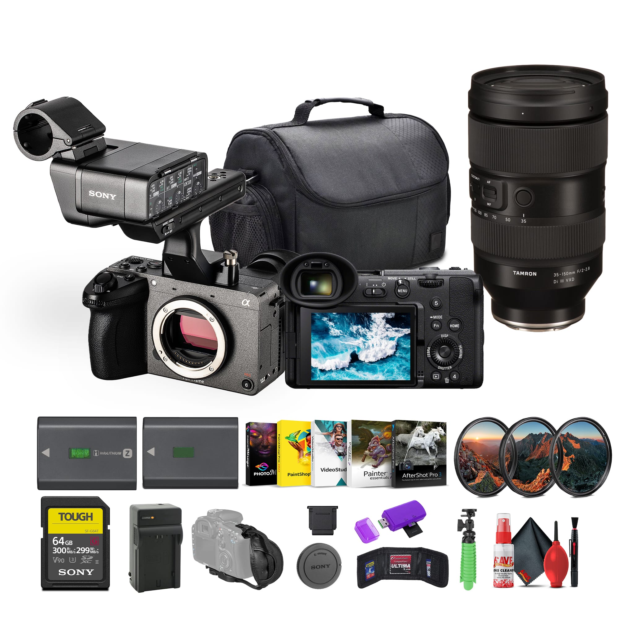 Sony - FX2 Cinema Camera Kit w/ XLR Handle – Dual XLR Audio, Full-Frame 4K + More