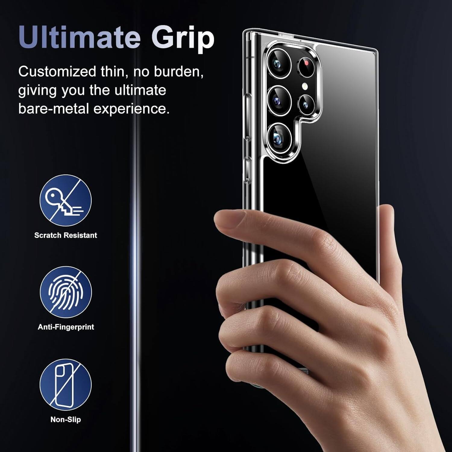 Ultimate Grip
Customized thin, no burden, giving you the ultimate bare-metal experience.
Scratch Resistant
Anti-Fingerprint
Non-Slip
