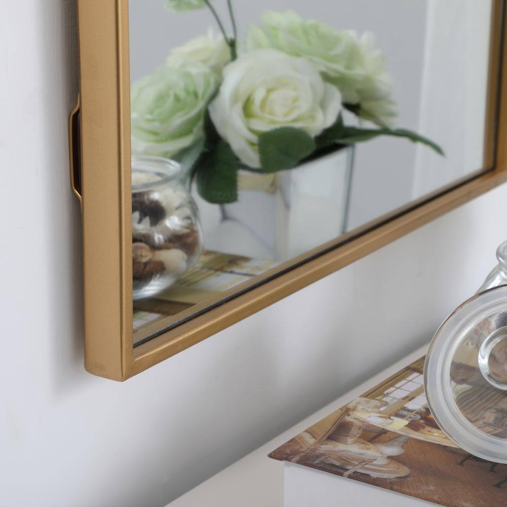 Alt View 8. Elegant Decor - Metal frame rectangle mirror 18 inch in Brass - Brass.