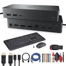 Dell - UD22 10-in-1 Universal USB-C Docking Station | Quad 4K Display Support Bundle