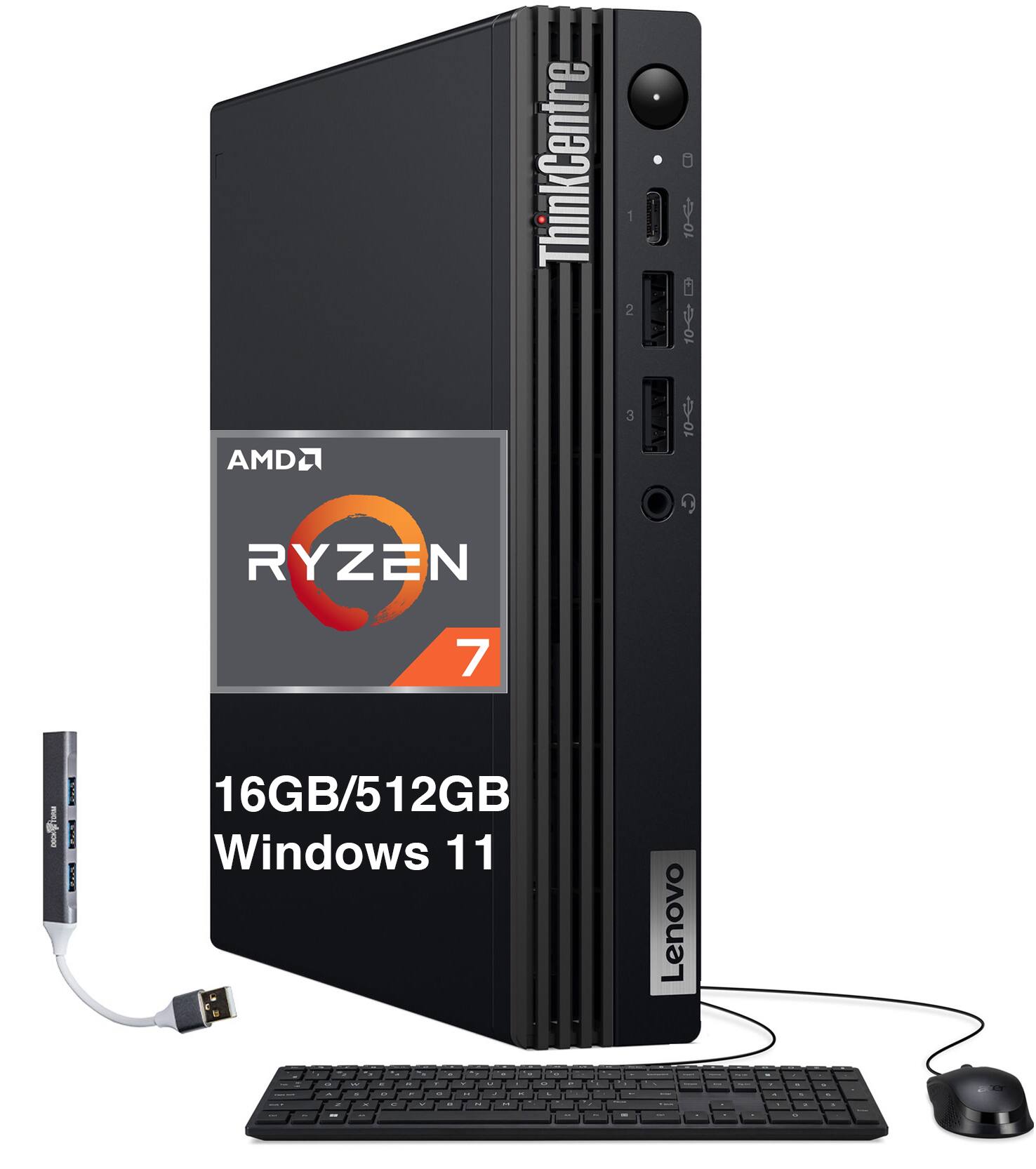 Lenovo Upgraded ThinkCentre M75q Mini Desktop (Ryzen 7 PRO 8700GE 