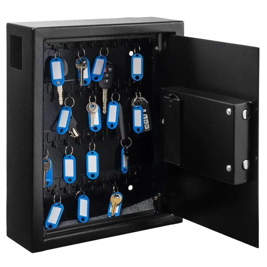 Digital Key Rack AdirOffice Steel Digital Key Cabinet, 40 Key Capacity with Programmable ...
