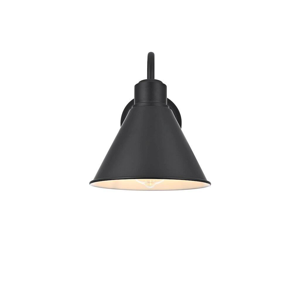 Back. Elegant Lighting - Colton 8 Inch Outdoor Wall Sconce In Black - Black.