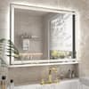 Front. U-HOMY - LED Bathroom Mirror with Lights, Smart Anti-Fog Dimmable Wall Mirror with Memory Function - 32*24.