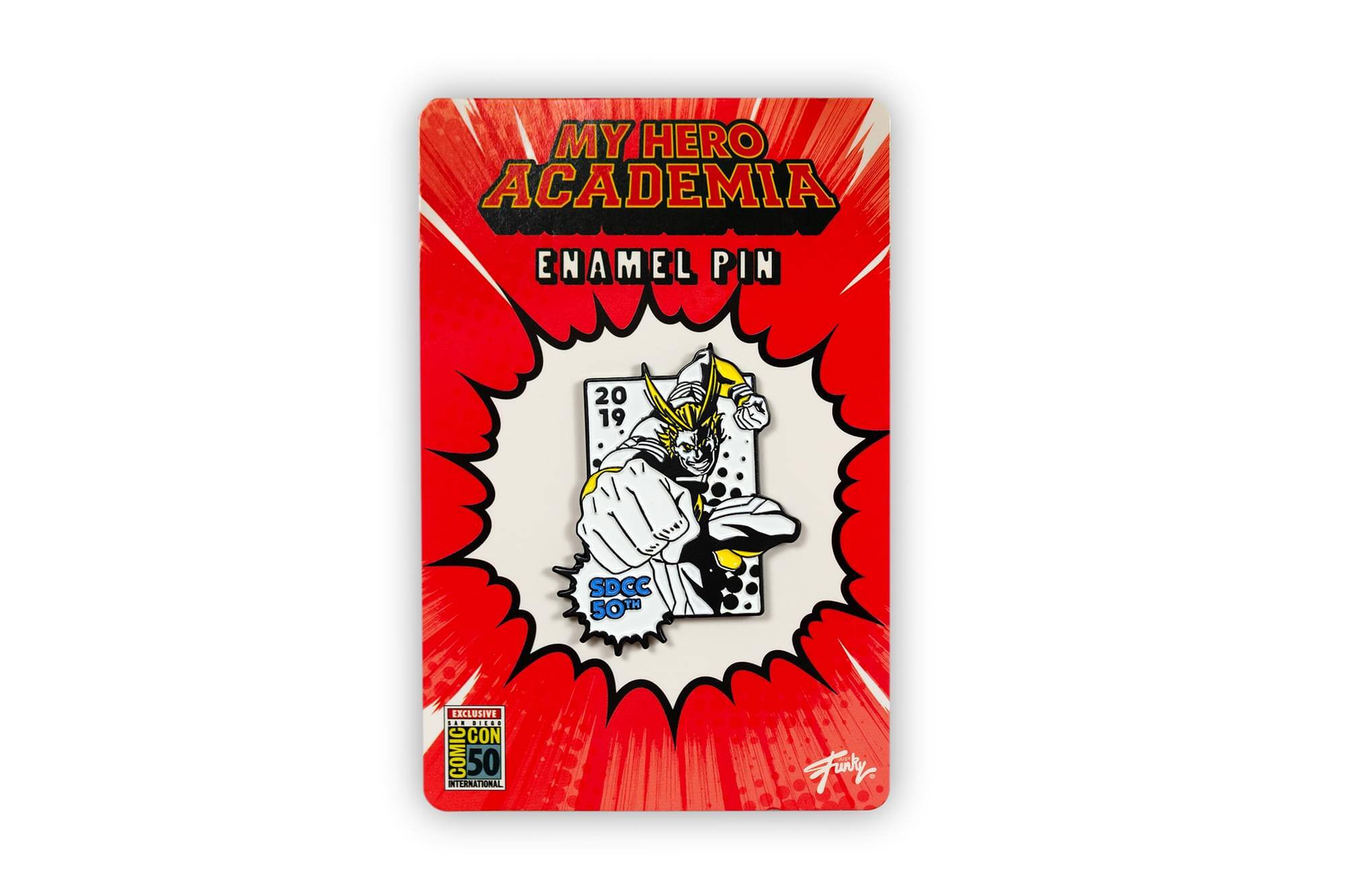MY HERO ACADEMIA ENAMEL PIN 2019 SDCC 50TH EXCLUSIVE CON COMIC 50 INTERNATIONAL
