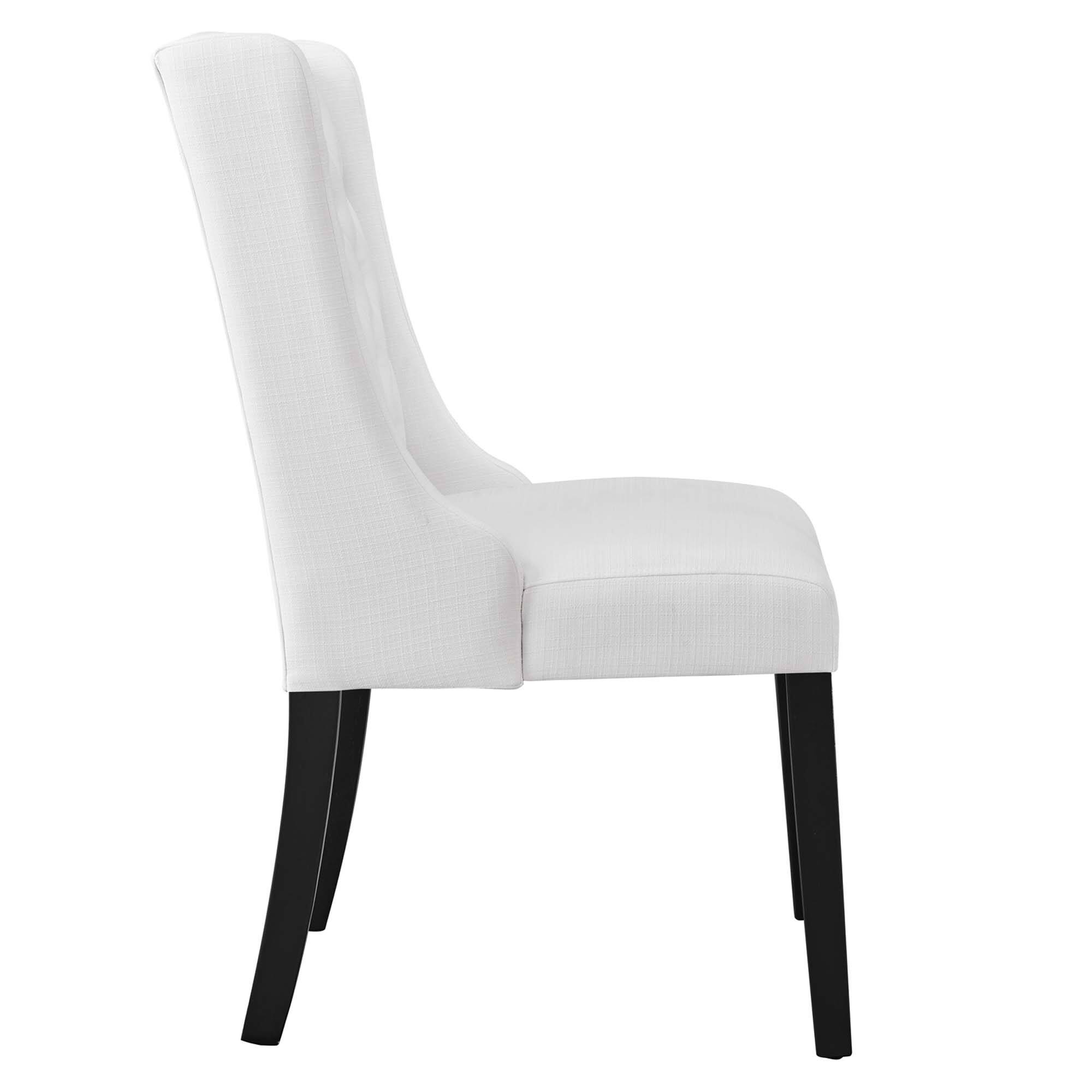 Left. Modway - Baronet Button Tufted Fabric Dining Chair by Modway - White.