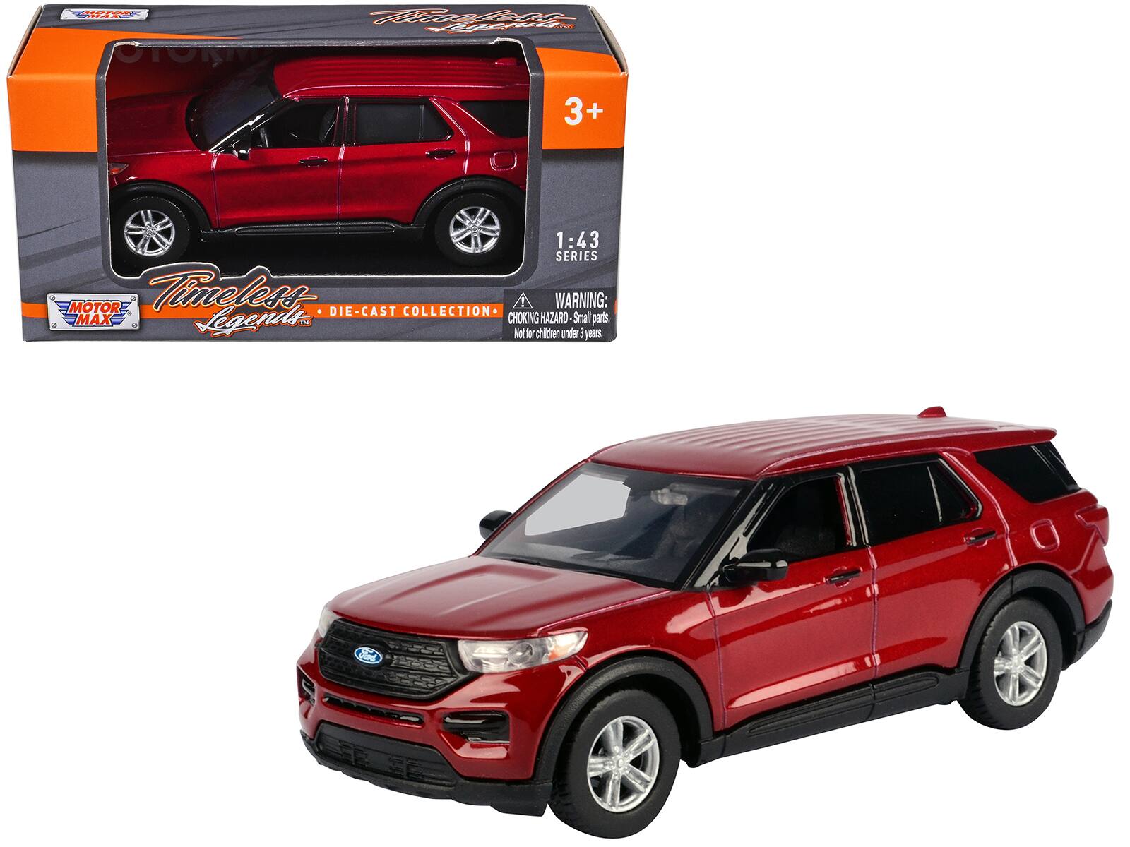 2023 Ford Explorer "Timeless Legends" Series 1/43 Diecast Model Car by Motormax - Red Metallic