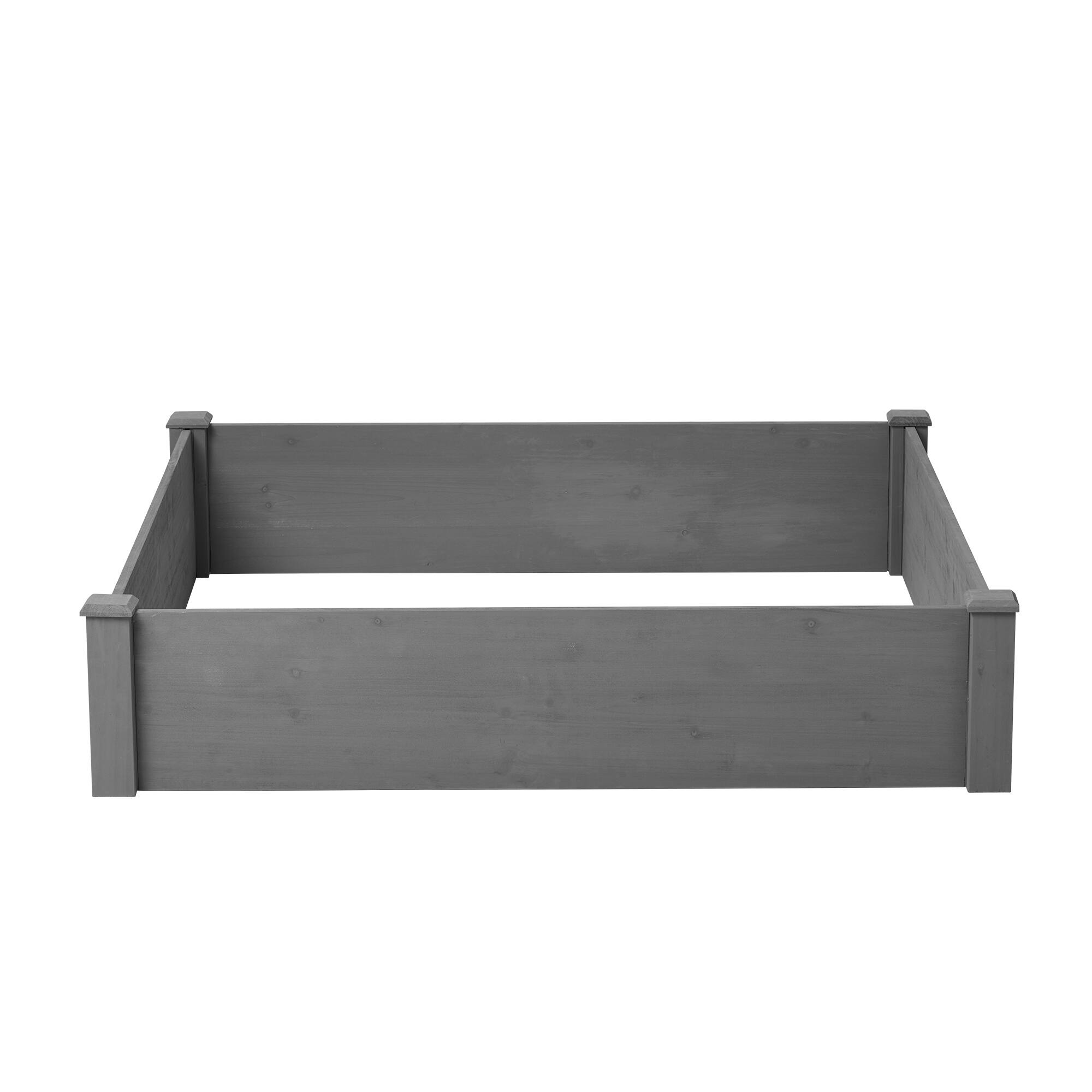 Alt View 5. PAIHOME - 48x48x10 Inch Raised Garden Bed, Outdoor Wooden Planter Box for Vegetables/Flowers/Herbs, Easy Gardening - Grey.