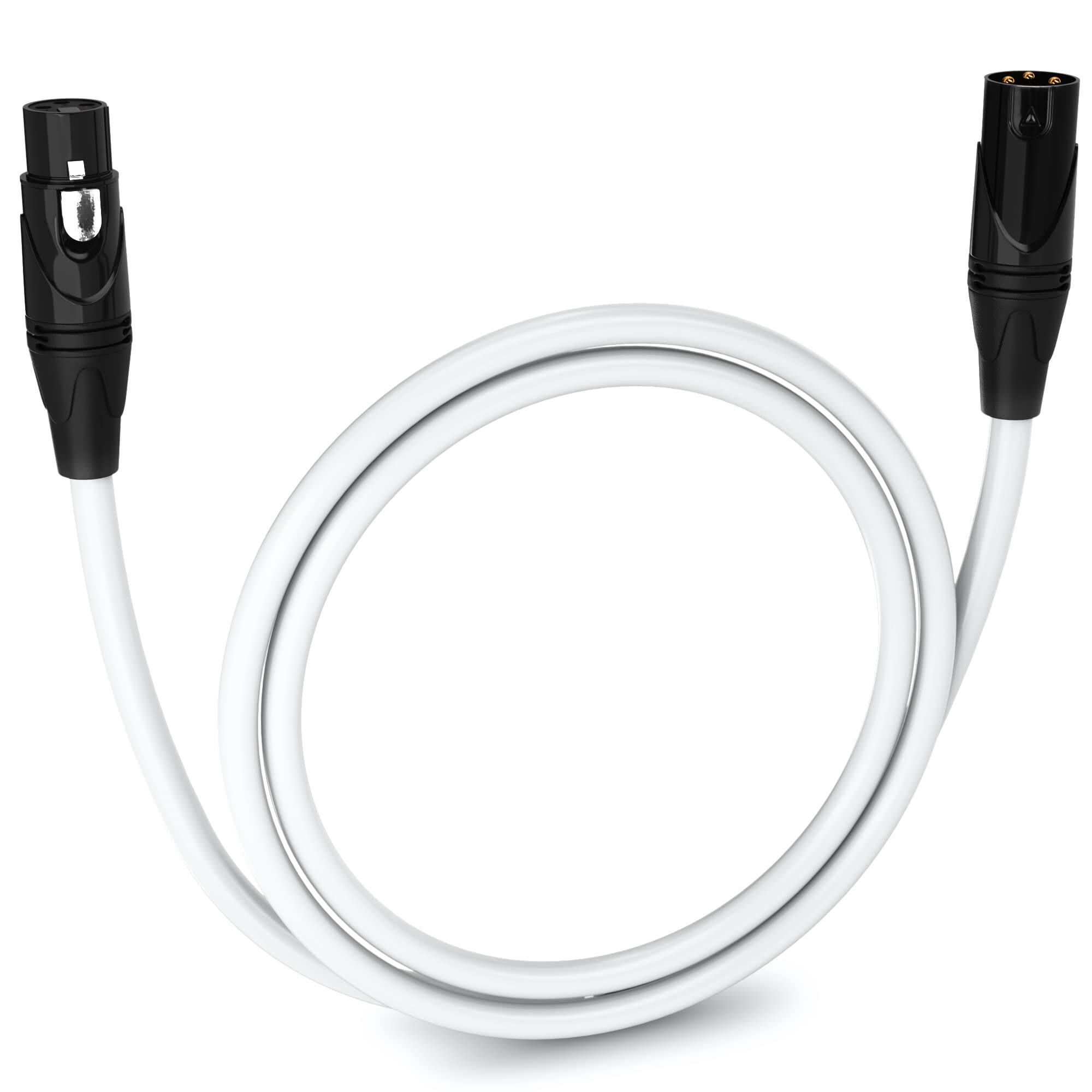 Front. Lyxpro - 3 ft Balanced XLR Cable, Male to Female, 3 Pin Microphone Cable - White.