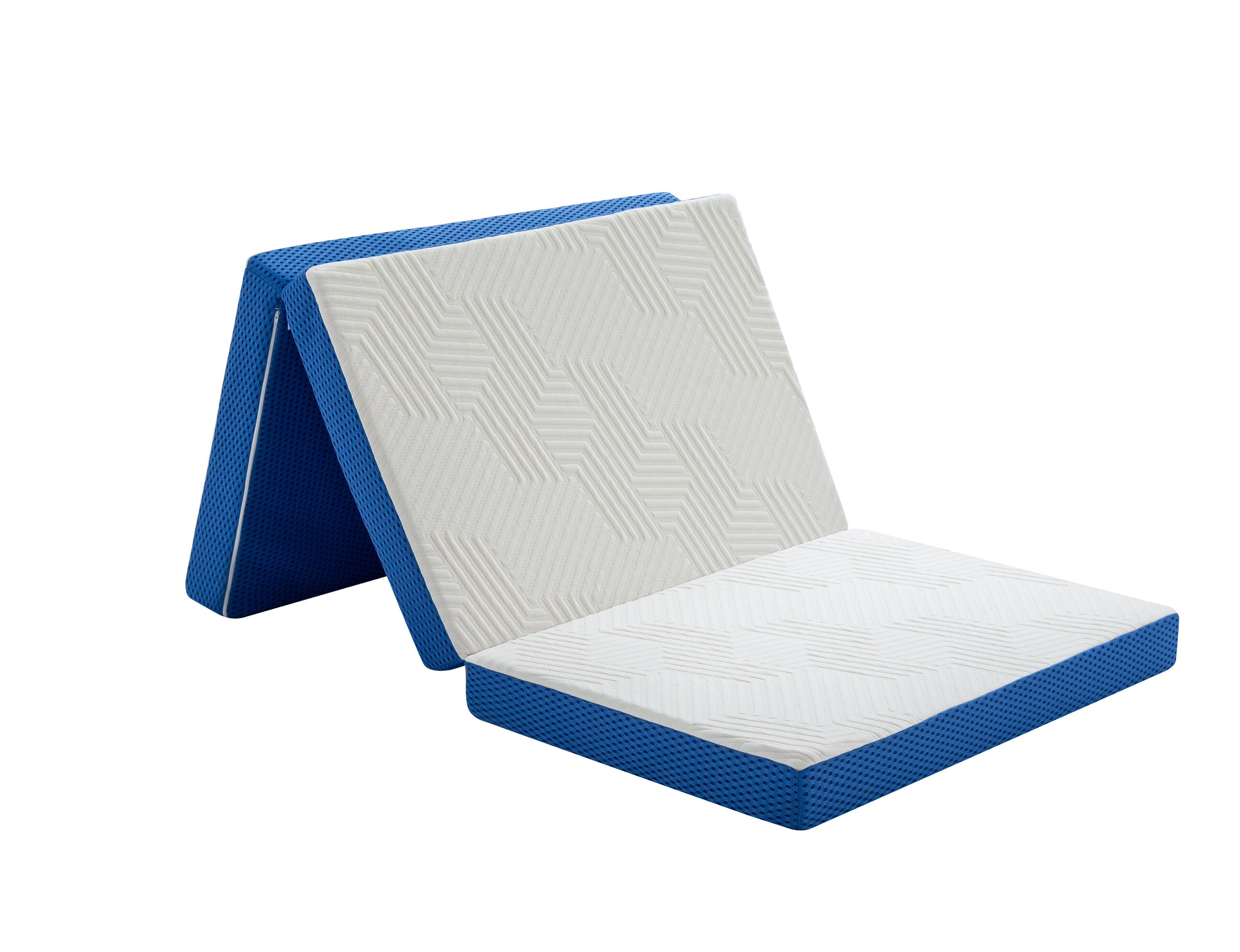 Back. Bestier - Bestier 4" Tri-Fold Memory Foam Mattress Medium Firm Topper Full - Full.