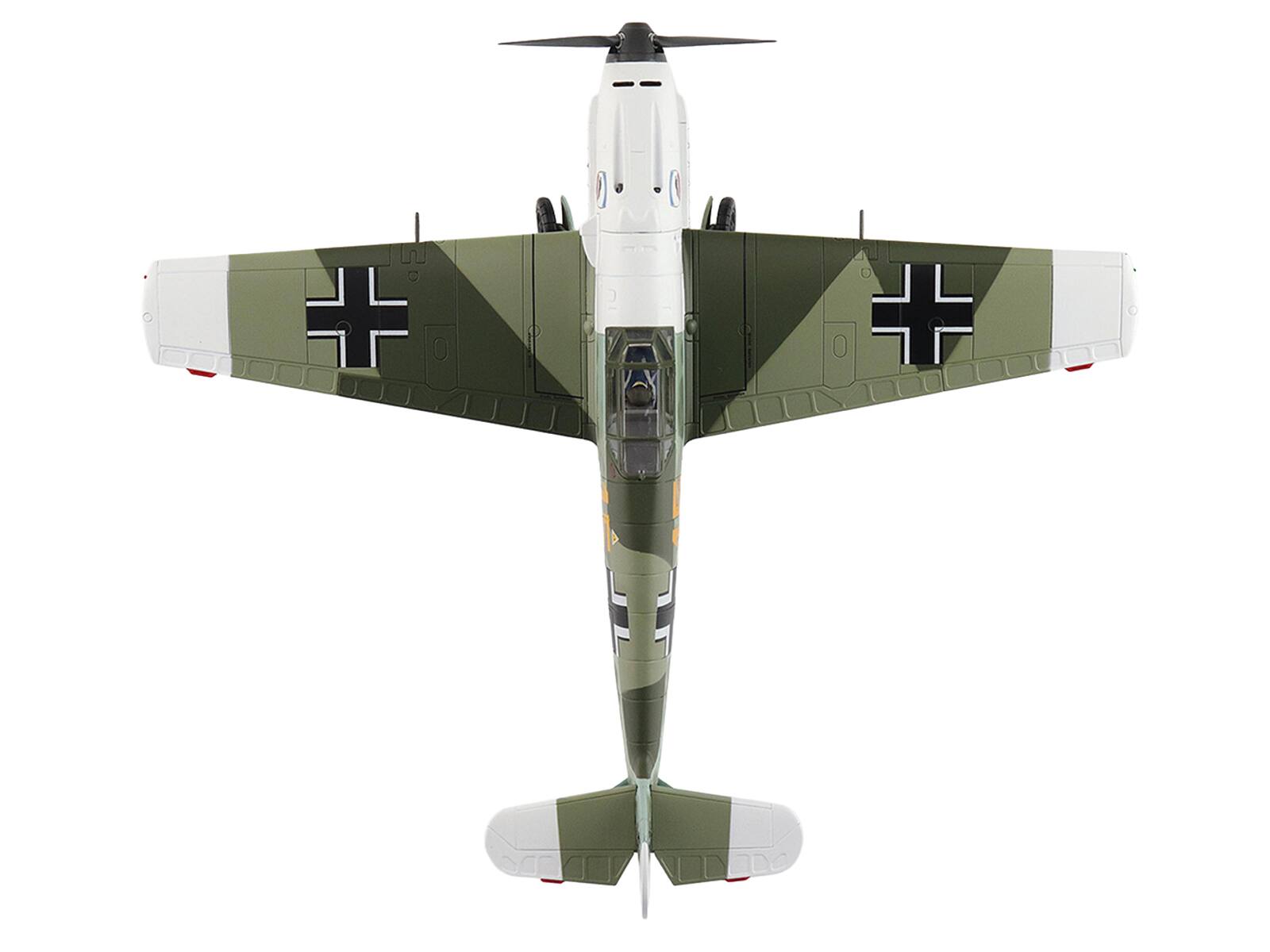 Back. Hobby Master - Messerschmitt Bf 109E-3 Yellow 15 Karl Wolff III/JG 52 France 1940 German Luftwaffe Air Power Series 1/48 - White, Green.