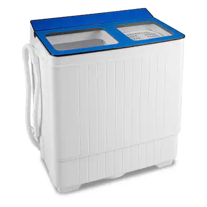 Front. Costway - Costway Portable Washing Machine with 18 LBS Washer 8 LBS Spinner Combo Twin Tub Washer - Blue & White.