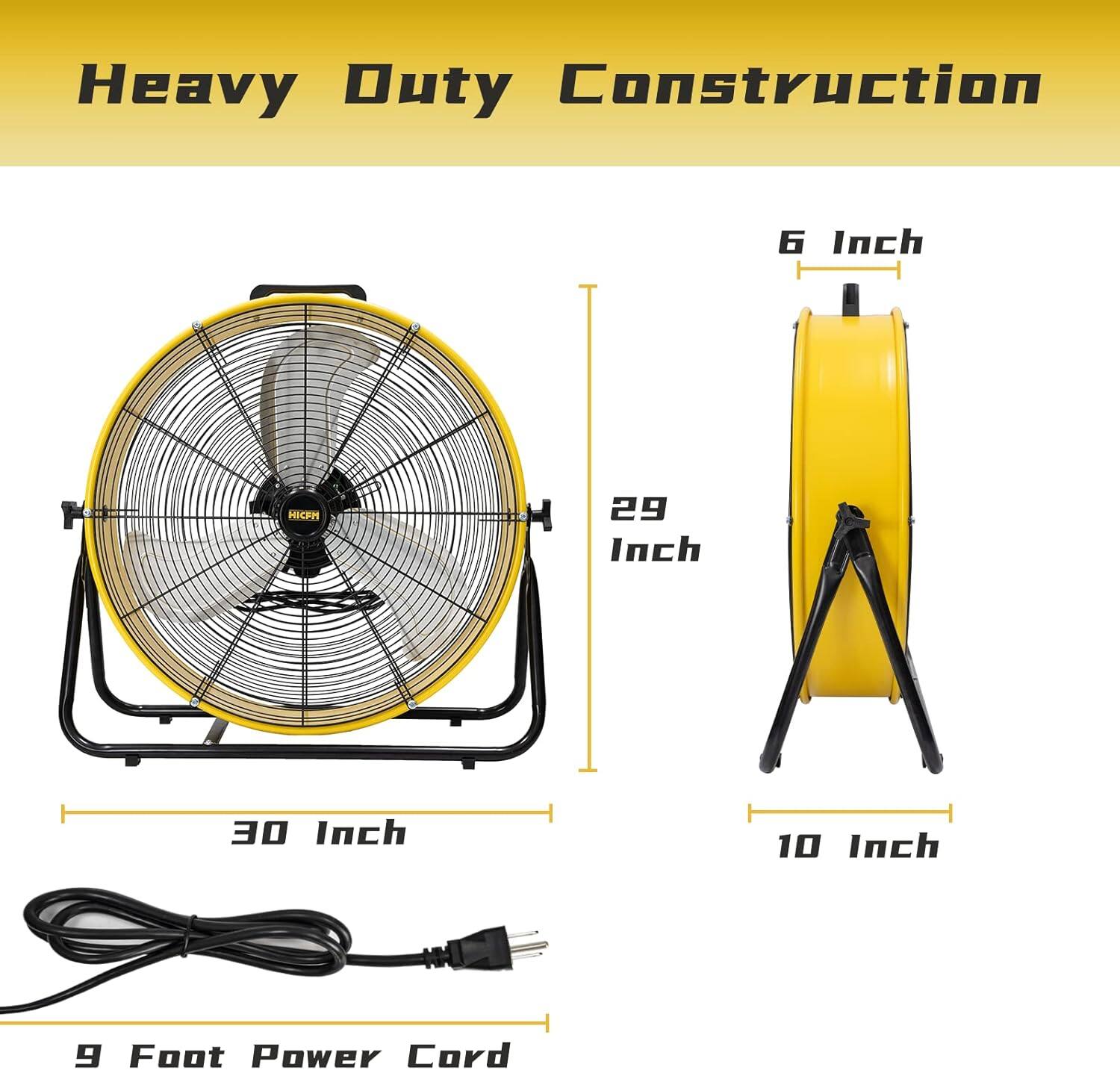 Heavy Duty Construction  
6 Inch  
29 Inch  
30 Inch  
10 Inch  
9 Foot Power Cord