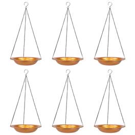 Sunnydaze - Iron Hanging Bird Bath or Bird Feeder with Finish - 6ct - Copper