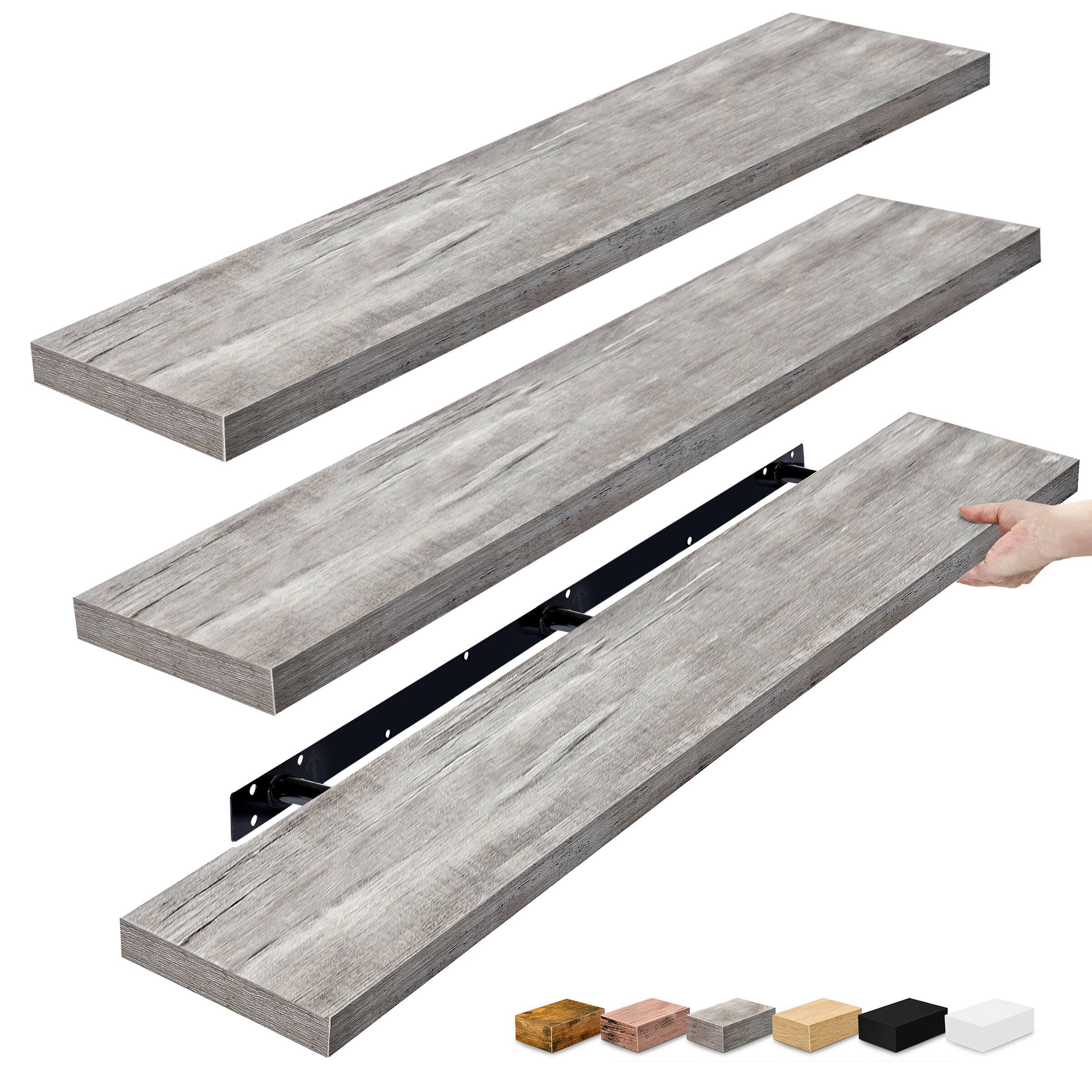 Front. Sorbus - Sorbus Floating Shelves for Wall - 55 Inch Extra-Long Bathroom Shelves, Floating Shelf with Hidden Brackets (3 Pack) - Gray.