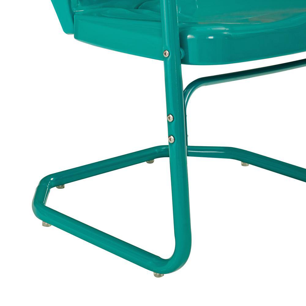 Alt View 10. Crosley Furniture - Ridgeland 2Pc Retro Outdoor Chair Set - 2 Chairs - Turquoise Gloss.