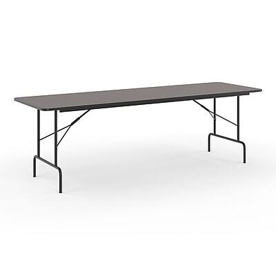 Alt View 2. Staples - Staples 8' x 30" Wooden Heavy Duty Folding Table, Walnut (58367) - Walnut.