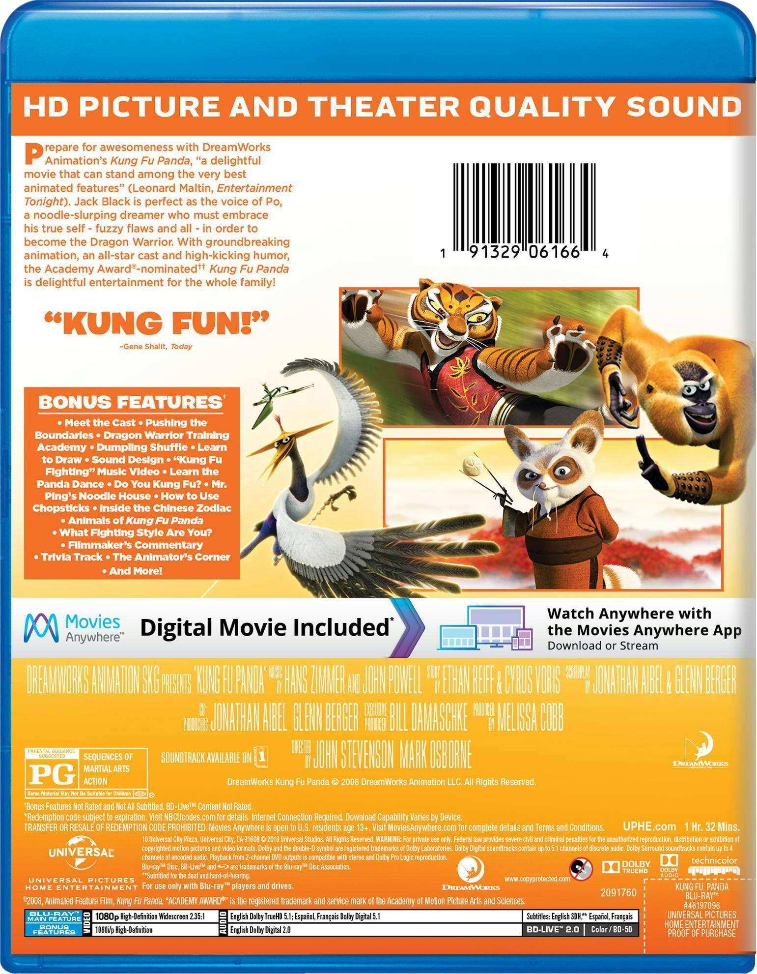Back. Kung Fu Panda [Blu-ray].