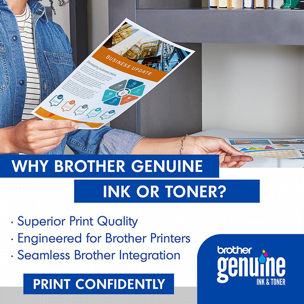 Why Brother Genuine Ink or Toner?
* Superior print quality
* Engineered for Brother Printers
* Seamless Brother integration
* Genuine INK & TONER
* Print confidently