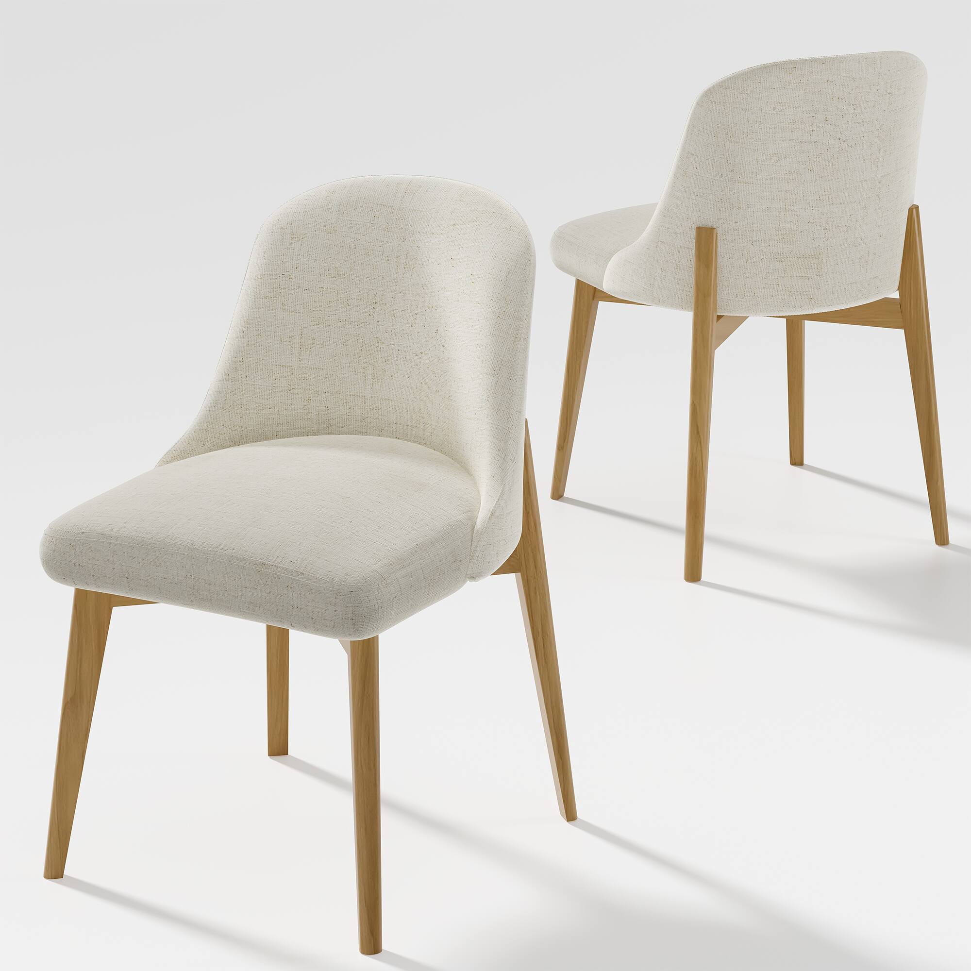 PexFix - Modern Upholstered Dining Chair with Solid Wood Legs and Soft Cushioned Seat for Kitchen & Dining Room - Oak