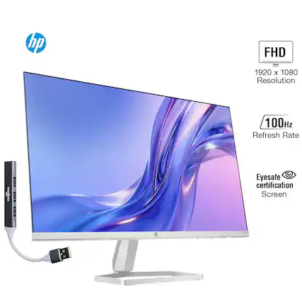 hp FHD = 1920 x 1080 Resolution 100Hz Refresh Rate Eyesafe certification Screen