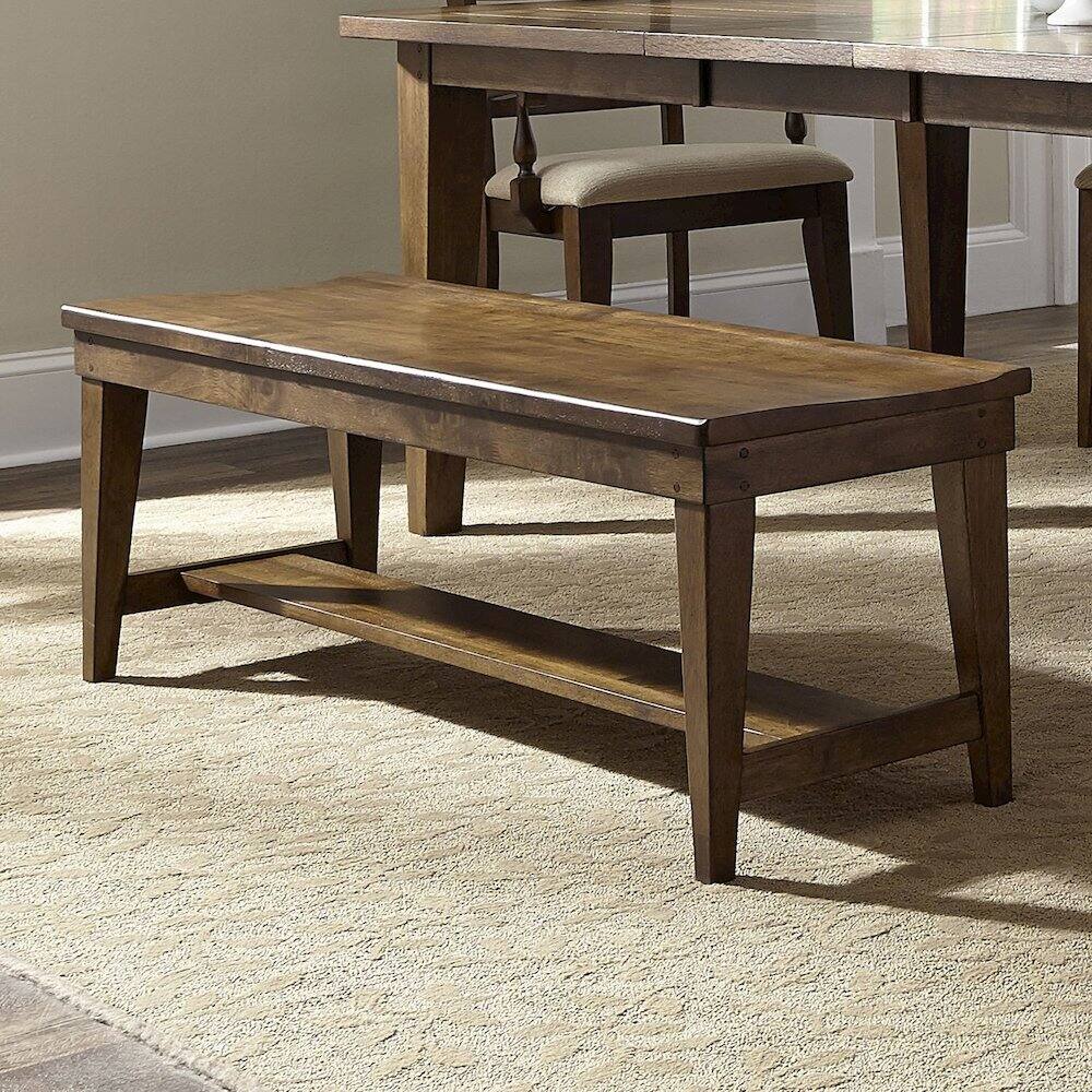 Alt View 2. Liberty Furniture Industries - Hearthstone Ridge Bench (RTA) in Tobacco - Brown.