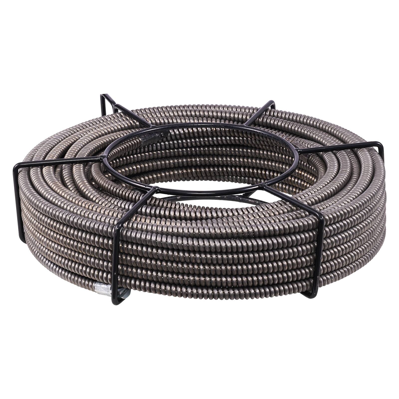 Alt View 5. VEVOR - Drain Cleaning Cable 100 Feet x 1/2 Inch Solid Core Cable Sewer Cable Drain Auger Cable Cleaner Snake Clog Pipe Drain - Metallic Color.